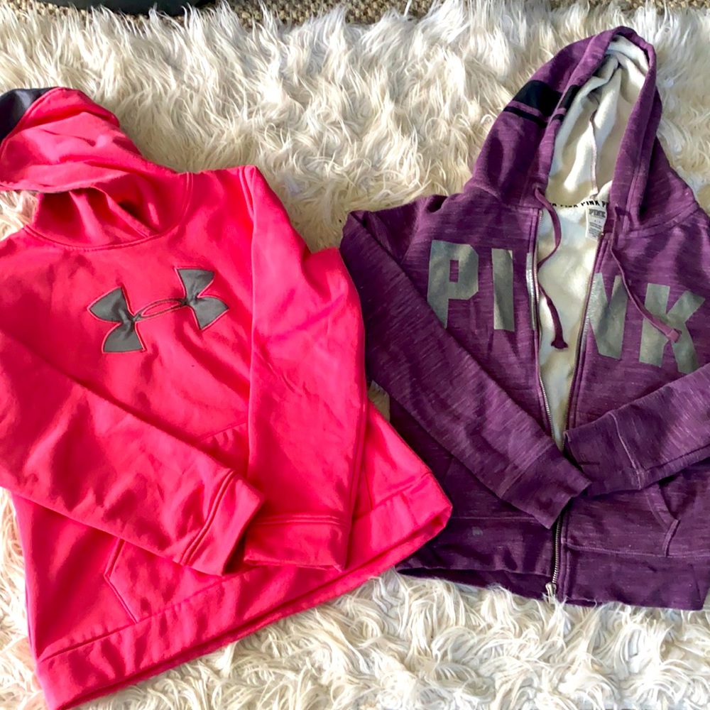 Victoria Secret Pink Jacket & Under Armour Hoodie